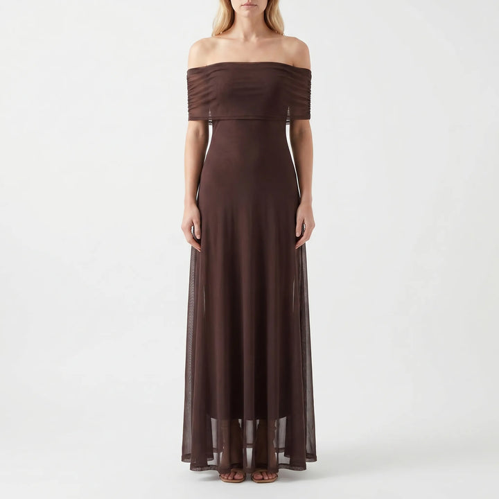 Abito Elegante Con Scollatura Dritta