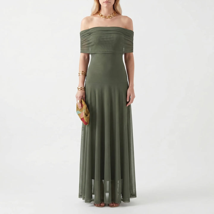 Abito Elegante Con Scollatura Dritta