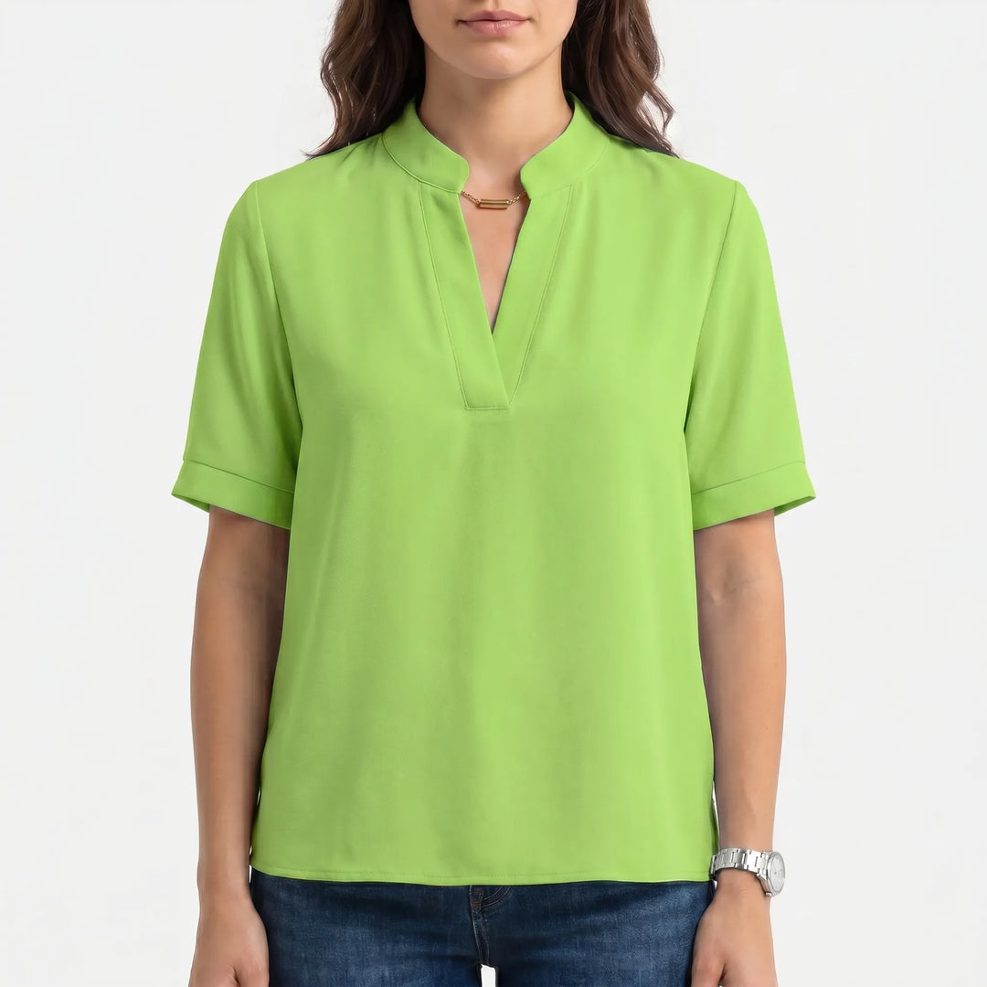 Blusa Con Scollo A V Strutturato