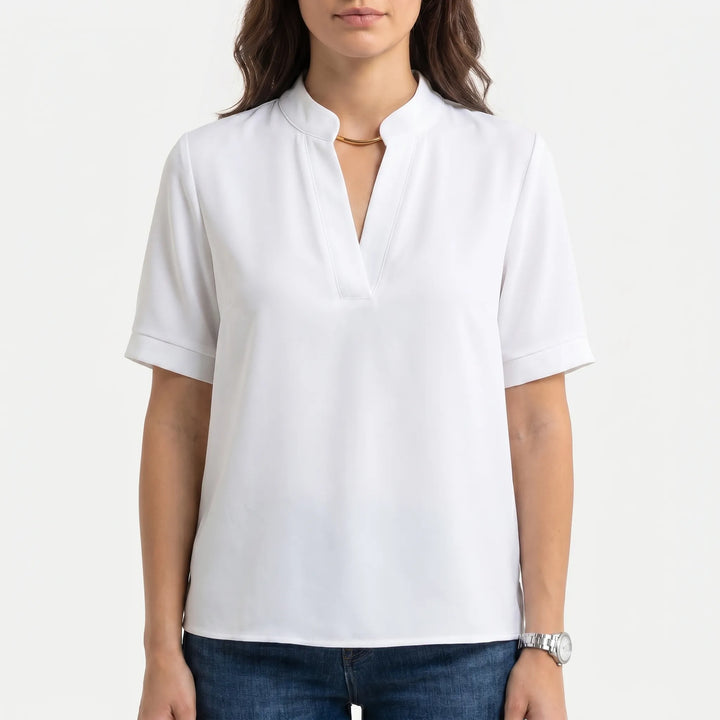 Blusa Con Scollo A V Strutturato