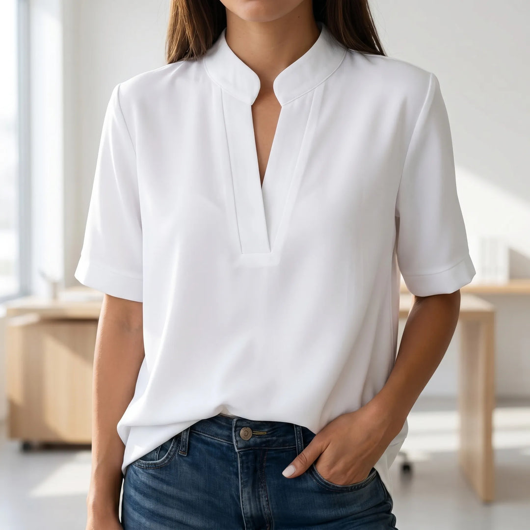 Blusa Con Scollo A V Strutturato