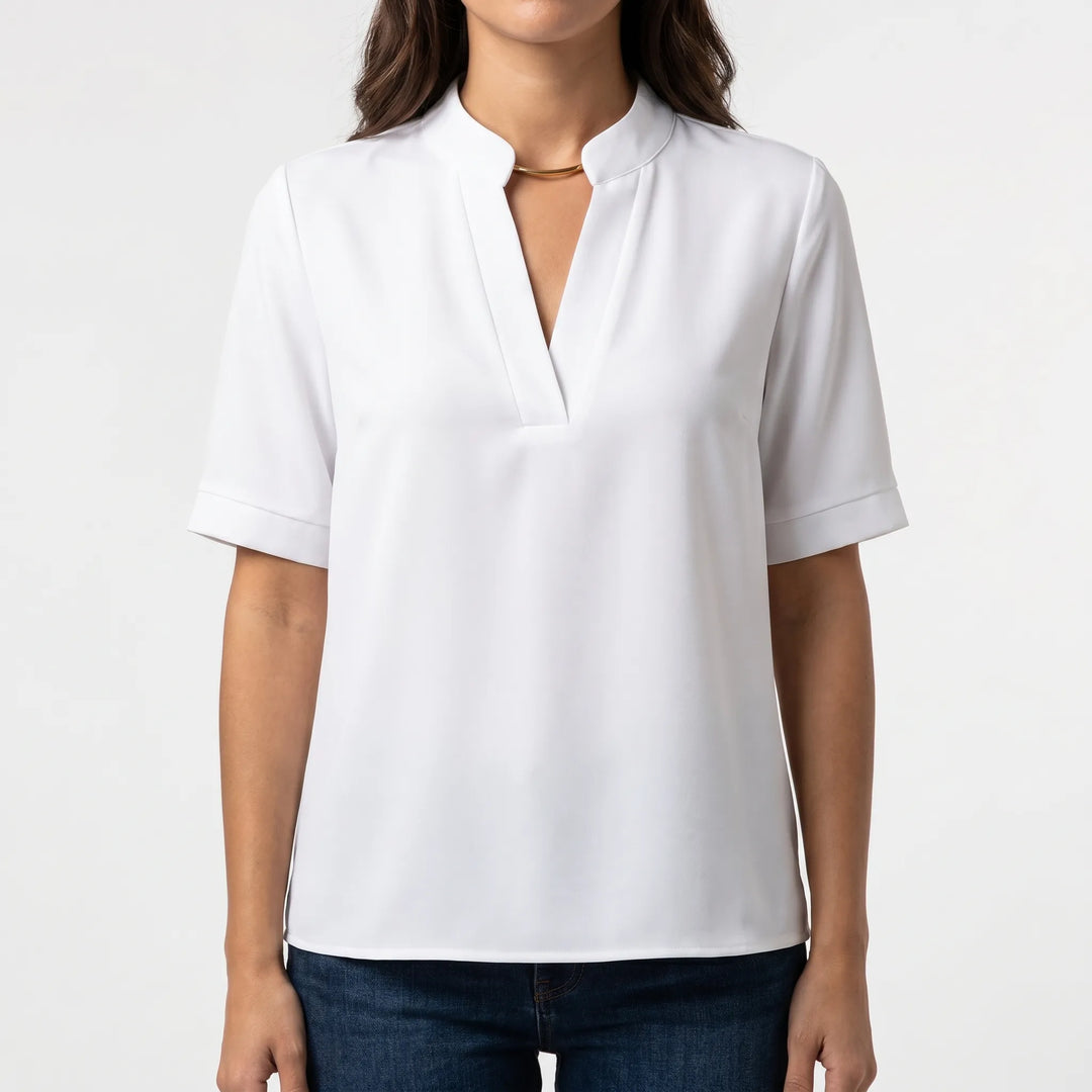 Blusa Con Scollo A V Strutturato