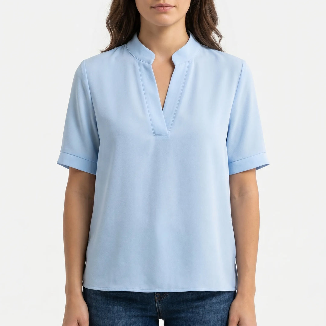 Blusa Con Scollo A V Strutturato