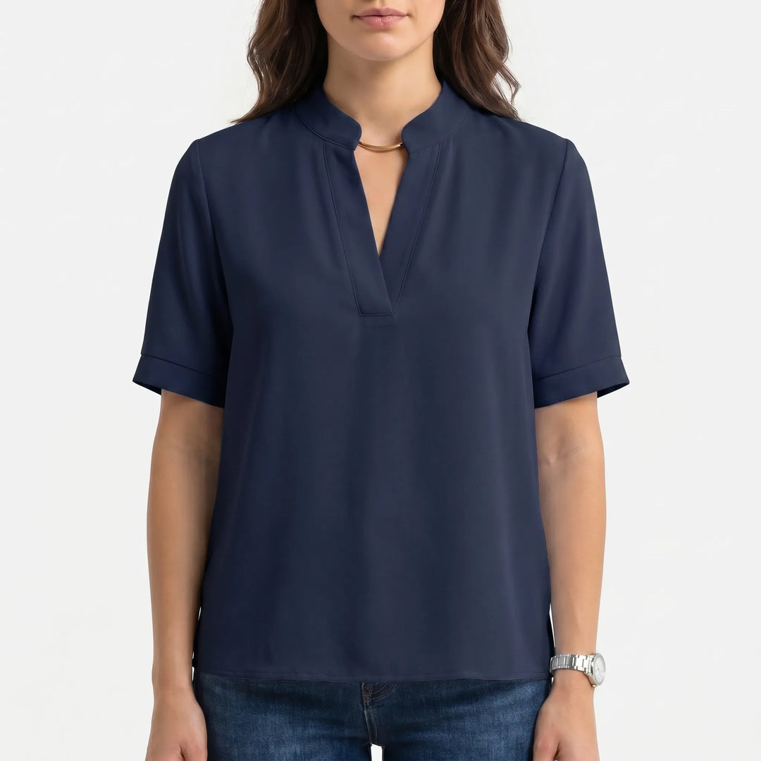 Blusa Con Scollo A V Strutturato