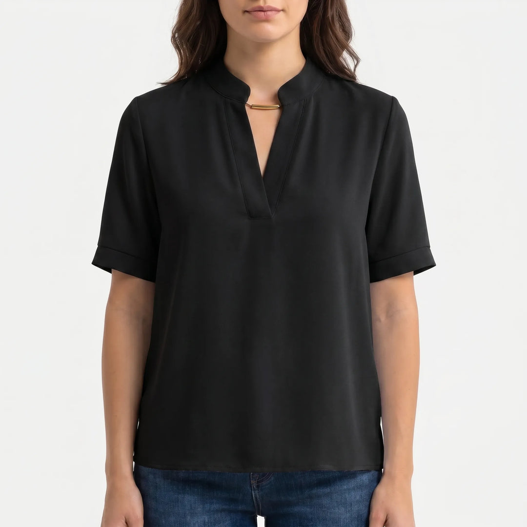 Blusa Con Scollo A V Strutturato