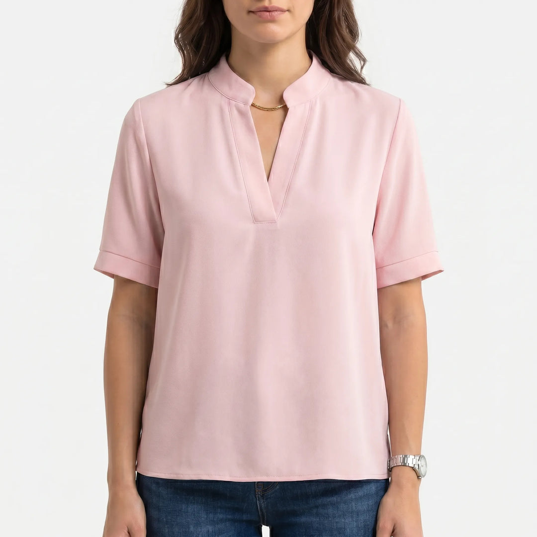 Blusa Con Scollo A V Strutturato