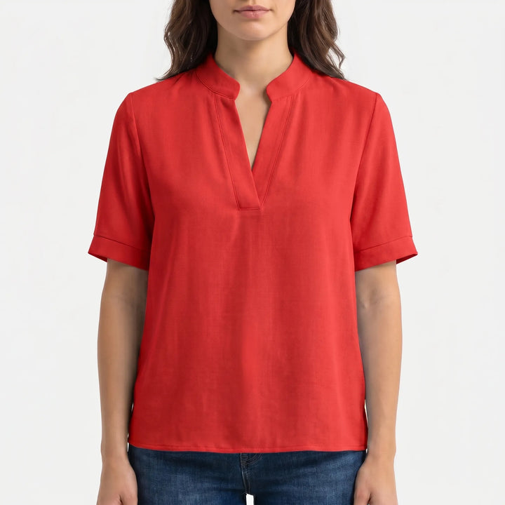 Blusa Con Scollo A V Strutturato