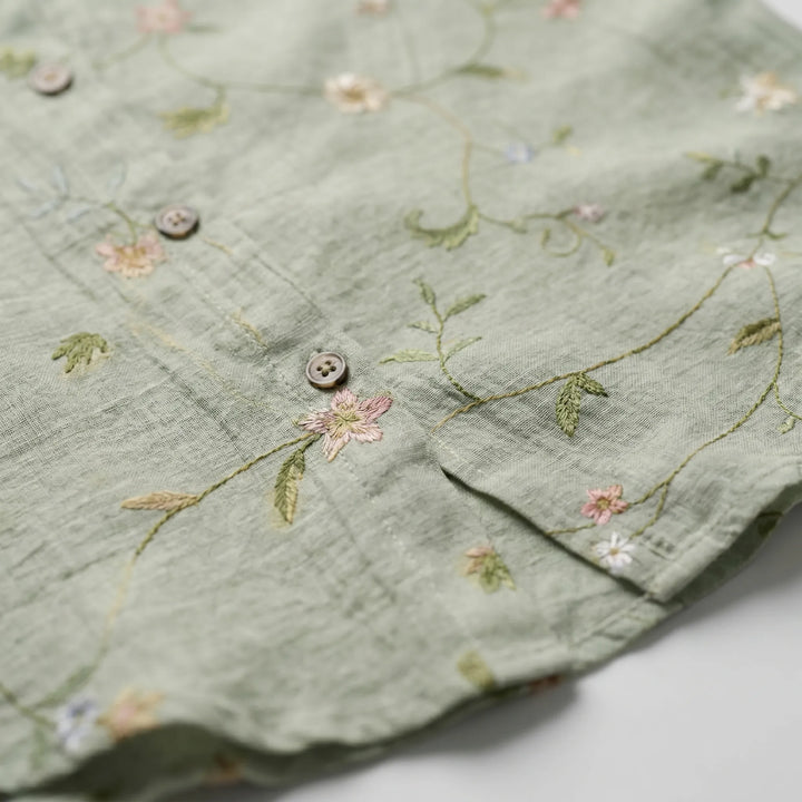Camicia Casual Con Stampa Botanica