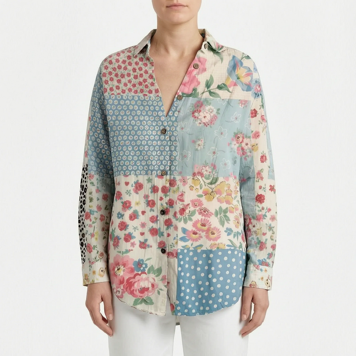 Camicia Casual Con Stampa Botanica