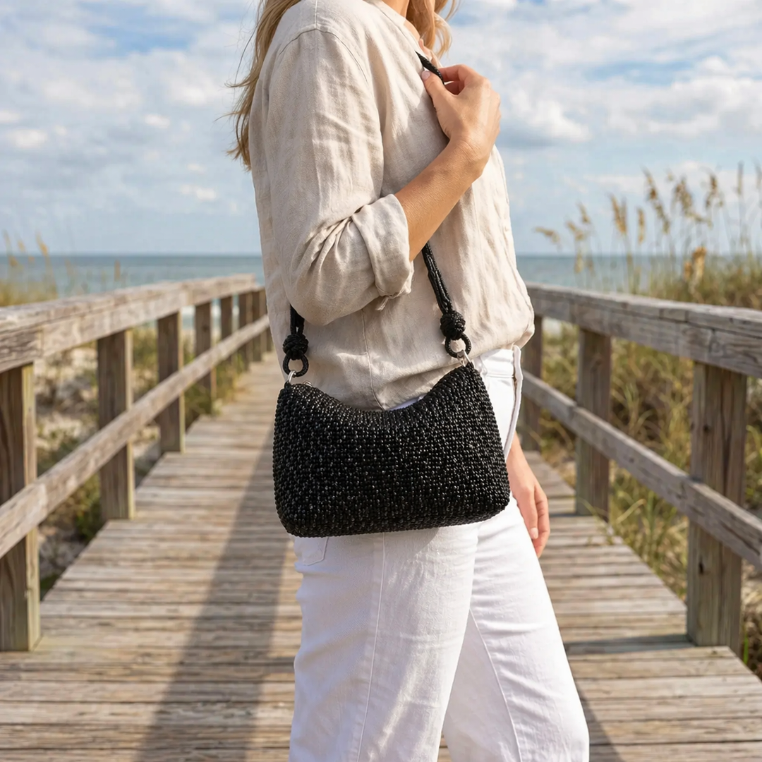 Borsa A Spalla Con Texture Intrecciata